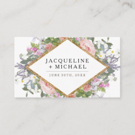 Trouwreceptie Roos Gold Country Floral Art Informatiekaartje