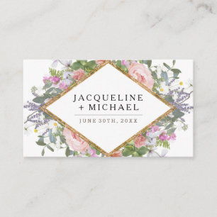Trouwreceptie Roos Gold Country Floral Art Informatiekaartje