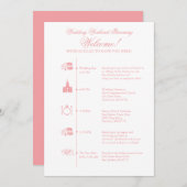 Trouwreceptie route en tijdschema programmakaart (Voorkant / Achterkant)