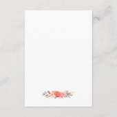 Trouwreceptie Rustiek Goud Oranje Bloem Chic Informatiekaartje (Achterkant)