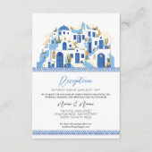 Trouwreceptie Santorini Griekenland Blauw Grieks Informatiekaartje (Voorkant)