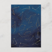 Trouwreceptie Sterrenbeelden Navy Goud Informatiekaartje (Achterkant)