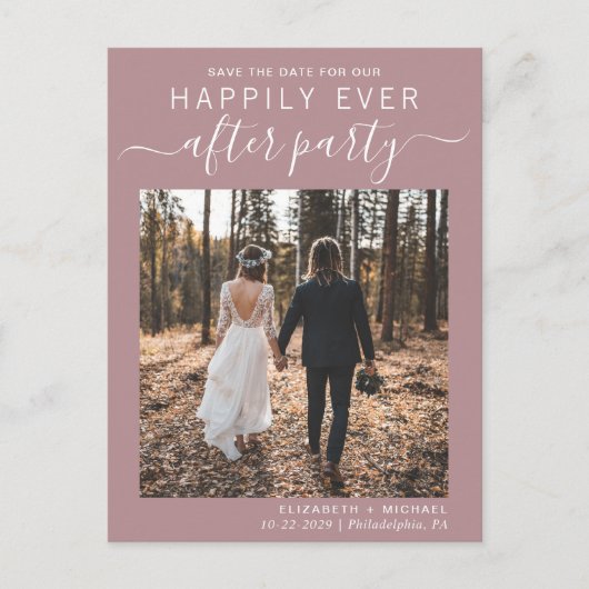 Trouwreceptie Stof Roze Bewaar De Datum Aankondigingskaart (Voorkant)