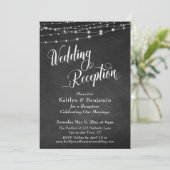 Trouwreceptie Typografie Krijtbord Lichtjes Kaart (Staand voorkant)