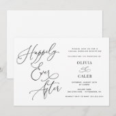 Trouwreceptie uitnodiging 'Gelukkig tot het eind d (Voorkant / Achterkant)