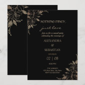 Trouwreceptie Uitnodiging met Bloemmotieven (Voorkant / Achterkant)