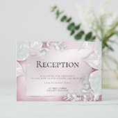 TROUWRECEPTIE | Uitnodiging met Bourgondiëkleurige (Staand voorkant)