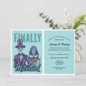 Trouwreceptie uitnodiging na de bruiloft (Staand voorkant)