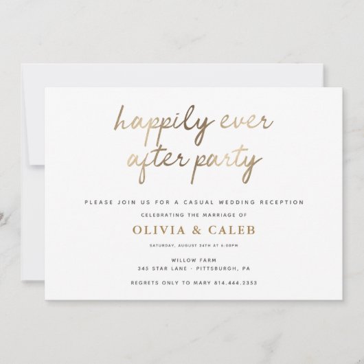 Trouwreceptie uitnodiging voor een gelukkig leven (Voorkant)