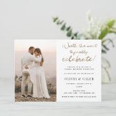 Trouwreceptie Uitnodiging 'Waard om op te Wachten' (Staand voorkant)