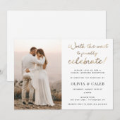 Trouwreceptie Uitnodiging 'Waard om op te Wachten' (Voorkant / Achterkant)