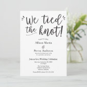 Trouwreceptie uitnodiging 'We hebben de knoop door (Staand voorkant)