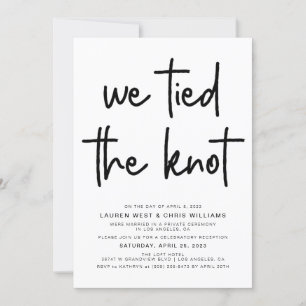 Trouwreceptie uitnodiging We Knoopte de Knoop