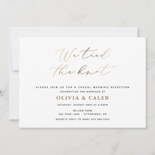 Trouwreceptie uitnodiging 'We trouwden' (Voorkant)