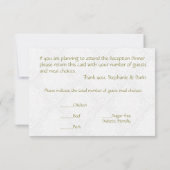 Trouwreceptie Vlinder Brokaat groen Kaart (Achterkant)