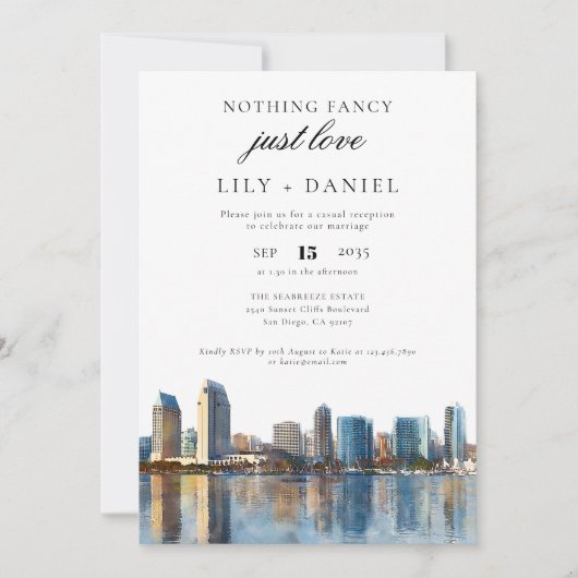 Trouwreceptie voor een San Diego elopement Kaart (Voorkant)