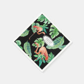 Trouwreceptie Waterverf roze flamingo blad Servetten (Hoek)