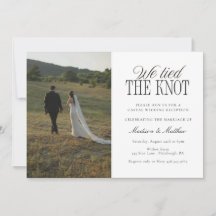 Trouwreceptie 'We Tied the Knot' Bruiloft