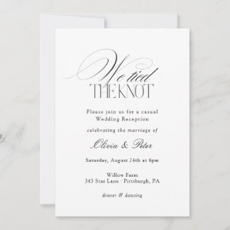 Trouwreceptie 'We Tied the Knot' Kaart