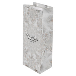 Trouwreceptie Wit Zilver Goud Eenvoudig Elegant Wijn Cadeautas