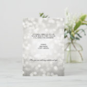 Trouwreceptie Zilveren Glitterlichten Kaart (Staand voorkant)