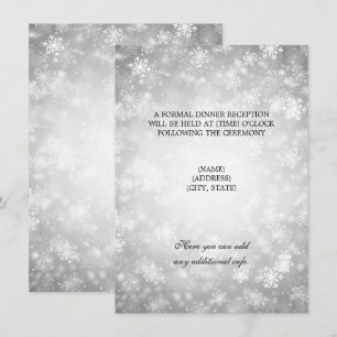 Trouwreceptie Zilveren Winter Wonderland Kaart