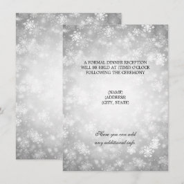 Trouwreceptie Zilveren Winterwonderland Kaart