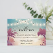 Trouwreceptie Zomer String Lights Palmboom Informatiekaartje (Staand voorkant)