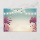 Trouwreceptie Zomer String Lights Palmboom Informatiekaartje (Achterkant)