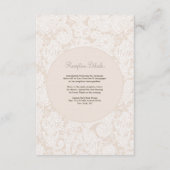 Trouwreceptiekaart Champagne Ivoire Kant Informatiekaartje (Achterkant)