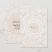Trouwreceptiekaart Champagne Ivoire Kant Informatiekaartje (Voorkant / Achterkant)