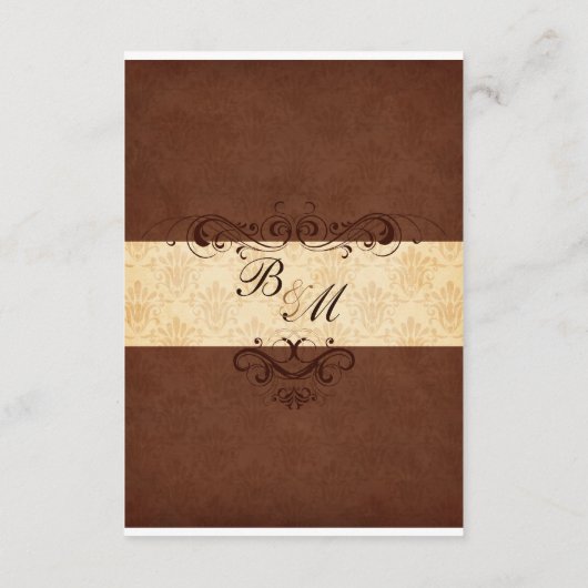 Trouwreceptiekaart met Chocolade en Crème Informatiekaartje (Achterkant)