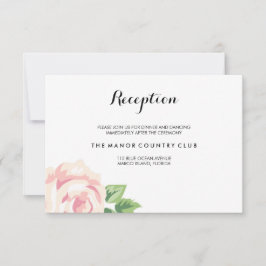 Trouwreceptiekaart met vintage rozen kaart