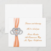 Trouwreceptiekaart Oranje Oneindig Hart Kaart (Voorkant / Achterkant)