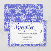 Trouwreceptiekaart Winter Snowflakes Informatiekaartje (Voorkant / Achterkant)