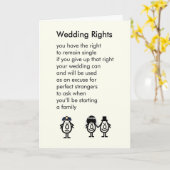 Trouwrechten - Een bruiloft gedicht Kaart (Gele Bloem)