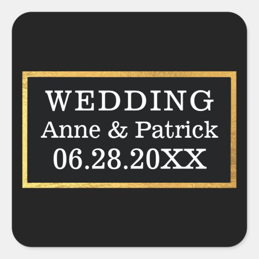 trouwrechthoekteken vierkante sticker (Voorkant)