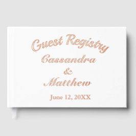 Trouwregister Bloemenwijnstok Roos Gold Folie Wit Gastenboek