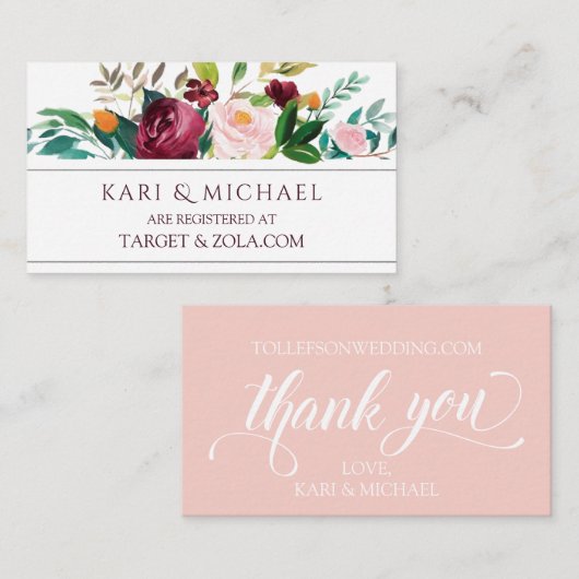 Trouwregister Kaarten - Marsala Bouquet (Voorkant / Achterkant)