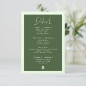 Trouwreis Bestemming Details Kaart (Staand voorkant)