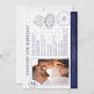 Trouwreis cruise met Navy Blue paspoort Kaart