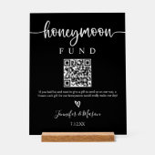 Trouwreis Fonds Bord, QR Code Wens voor Trouwreis Acryl Bord (Voorkant)