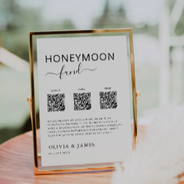 Trouwreis Fonds QR Code Bord, Huwelijk Honeymoon I Kaart