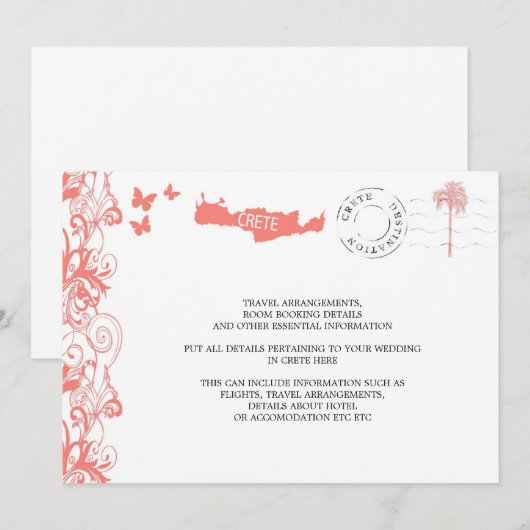 Trouwreis Informatie Kreta Kaart (Voorkant / Achterkant)