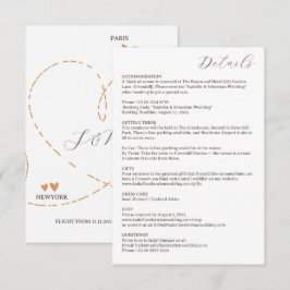 Trouwreis vliegtuig vluchtgegevens informatiekaartje