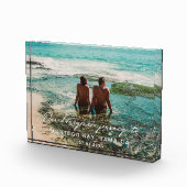 Trouwreis witte scriptbestemming fotoblokken (Rechts)