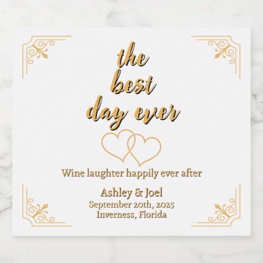 Trouwrepetitie Champagne Harten aanpassen Sparkling Wijnetiket (Enkel label)