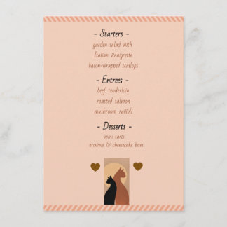 Trouwrepetitie diner menu 'Gebonden door poot en h
