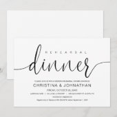 Trouwrepetitie diner, moderne kalligrafie kaart (Voorkant / Achterkant)