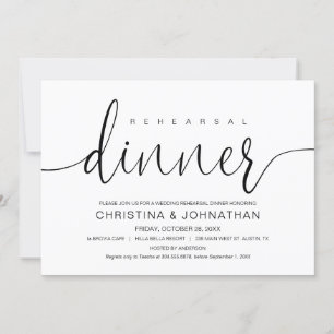 Trouwrepetitie diner, moderne kalligrafie kaart